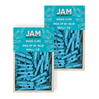 JAM Paper Wood Clothing Pin Clips, Small, 7/8, Blue, 2 Packs of 50, 100 Total(2230717361a)-Blue-coated Wood