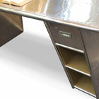 Plata Import Road Office Writing Desk - Riveted Aluminum - Grey-1 Drawer