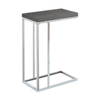Monarch Specialties 3228 Accent Table - Grey With Chrome Metal-Made of grey particle board, chrome metal