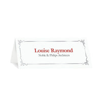 St. James Embassy Place Cards - 1-3/4 x 4-1/4" - Laser/Inkjet Printable - White - Silver Foil - 60 Pack-Premium 65 lb cover paper, embassy silver foil
