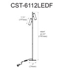 Dainolite Constance Modern Floor Lamp - Satin Chrome with Frosted Acrylic Diffuser - 12 W -Metal