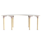 Flash Furniture Bright Beginnings 59" Commercial Grade Wooden Half Circle Adjustable Height Classroom Activity Table-Beech/White-Commercial Grade Height Adjustable Half Circle Wooden Classroom Activity Table