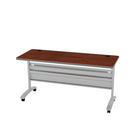 Heartwood Training Table 60" x 24" - Cherry-Colour: Metallic Silver Base / Henna Cherry Top