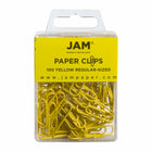 JAM Paper Colored Standard 1" Paper Clips - Yellow - 3 Packs of 100-Color: Yellow