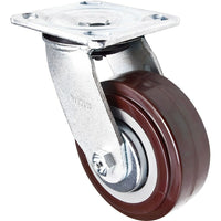 Kleton Caster, Swivel, 5" (127 Mm), Polyurethane, 650 Lbs. (294 Kg.) - 4 Pack-Bolt Hole Size 3/8" (9.52 mm)