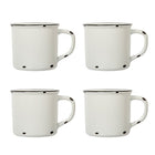 CTG Brands Ceramic Enamel Look Mug Set, White, 4 Pack-Packaging: includes 4 mugs in total, complete the set