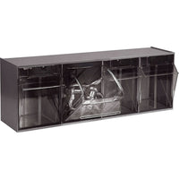 Quantum Storage Systems Tip-Out Bins Modular Storage System, 23-5/8" W x 6-5/8" D x 8-1/8" H, 4 Drawers-No. of Bin Compartments 4
