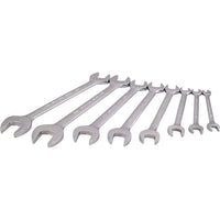 Gray Tools 8 Piece Metric Open End, Mirror Chrome Wrench Set, 8mm X 9mm-21mm X 22mm-Contains Sizes: 8 X 9mm, 10 X 11mm, 12 X 13mm, 14 X 15mm, 16 X 17mm, 18 X 19mm, 20 X 21mm, 21 X 22mm.