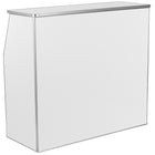 Flash Furniture 4' Laminate Foldable Bar - White-Aluminum trim