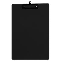 Geo Plastic Clipboard, Legal, 9" x 15", Black, 12 Pack-Clipboard made of strong plastic with retractable hook.