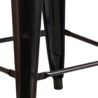Flash Furniture Commercial Grade 24" High Backless Black-Antique Gold Metal Indoor-Outdoor Counter Height Stool with Square Seat-Backless Design