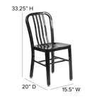 Flash Furniture Black Metal Indoor-Outdoor Chair-Designed for Commercial and Residential Use