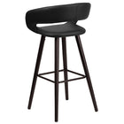Flash Furniture Brynn Series 29" High Contemporary Cappuccino Wood Barstool - Black Vinyl-Bar Height