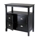 Winsome Timber Buffet Table with 2 Door Cabinets, Black-Timber collection in matte black finish designed for traditional and contemporary decor