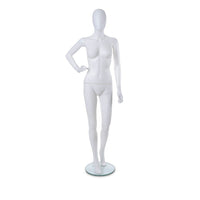 Can-Bramar  Adult Female Abstract Unbreakable Mannequin - Glass Base - Blown White (PL-F89)-Easy Dressing