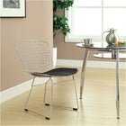 Nicer Furniture Bertoia Style Wire Side Chair - Black - 2 Pack-Stainless Steel