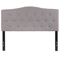 Flash Furniture Cambridge Tufted Upholstered Full Size Headboard - Light Grey Fabric-Contemporary Style