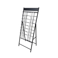FuTECH Brochure Holder with 16 Pockets - 20.5"W x 52.5"H - Black-Literature Holders