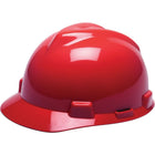MSA V-Gard Protective Caps - Fas-Trac Suspension, Ratchet Suspension, Red - 4 Pack-Certification(s) ANSI Type I