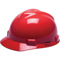 MSA V-Gard Protective Caps - Fas-Trac Suspension, Ratchet Suspension, Red - 4 Pack-Certification(s) ANSI Type I