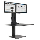 Victor High Rise Manual Dual Monitor Standing Desk (DC350)-Dual-monitor sit-stand desk converter lets users use correct posture