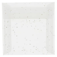 JAM Paper 6.5 x 6.5 Square Envelopes, Heavy Metal Translucent Vellum, 25 Pack (1592109)-Heavy metal clear