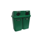 Techstar Plastics Bullseye Recycling Container Double, 60 Gallons, Green (565-GREEN)-Capacity - 60 US gal./2 x 114L