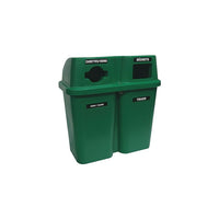 Techstar Plastics Bullseye Recycling Container Double, 60 Gallons, Green (565-GREEN)-Capacity - 60 US gal./2 x 114L