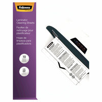 Fellowes Laminator Cleaning Sheets, 10/Pack-Keeps hot roller laminators clean and efficient
