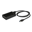 StarTech 4-Port USB Hub, Metal, USB-A, USB-Ax, USB-C, USB 3.0-Flexible mounting options, with the included desktop or wall-mount bracket