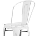 Flash Furniture 30" High Distressed Metal Indoor-Outdoor Barstool with Back - White-Seat Size: 14''W x 14''D
