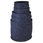 Truu Design Round Felt Woven Storage Baskets, 14 inches, Dark Grey, 5 Pack-Measurement: the extra large storage basket measures 15"D x 14"H, the large basket measures 14.5"D x 13.5"H, the medium basket measures 13.5"D x 12.75"H, the small basket measures 11.5"D x 11"H, and the extra small one measures 10"D x 10.5"H in dimensions