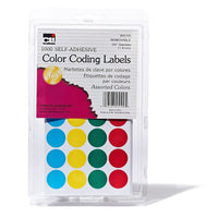 Charles Leonard 3/4" Colour Coding Labels Assorted, 1000 Labels, 12000 Pack (CHL45100)-Colour coding labels