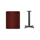 Flash Furniture 24'' x 30'' Rectangular Laminate Table Top, Mahogany with 22'' x 22'' Table-Height Base (XUMA2430T2222)-Mahogany Laminate Top