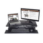 Victor Height Adjustable Compact Standing Desk with Keyboard Tray (DCX610)-Second level 32.5" wide x 13" deep removeable keyboard tray provides ample room for keyboard and mouse
