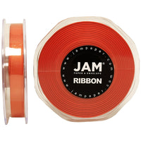 JAM Paper Double Faced Satin Ribbon, .38 Inch Wide x 25 Yards, Orange, 2 Pack (803SAor25g)-Orange
