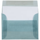 JAM Paper 4bar A1 Envelopes, 3.63 x 5 1/8, Ocean Blue Translucent Vellum, 100 Pack (1591614g)-Closure: Gum