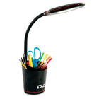 DAC MP-329 Dimmable LED Desk Lamp with Separable Swirl Organizer, Black-With fully flexible gooseneck, light can easily be targeted to the task at hand