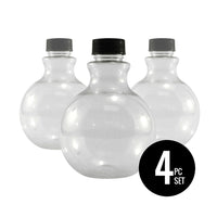 Sandtastik Ball Sand Layering Bottles and lids Set, 4-Piece Set-Ball shaped clear bottles with lids