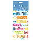 MillBrook Studio Printed Tissue, Happy Birthday Text Pattern, 12 Pack (93068)-Tissue Paper