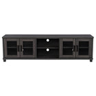 CorLiving LFF-101-B Fremont Grey TV Bench with Glass Cabinets for TVs up to 95"-Designed for most TVs up to 95"