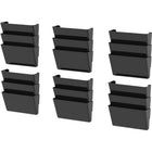 Storex Wall Files - Legal Size - Black - 18 Pack - 6 Sets of 3-Holds legal and letter size documents and folders