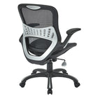 Work Smart Mesh Seat & Back Managers Chair, Black-One touch pneumatic seat height adjustment