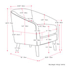 CorLiving LSS-150-C Elwood Modern Tub Chair in Grey-10