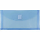 JAM Paper Plastic Envelopes with Hook & Loop #10 Booklet Wallet - 5.25" x 10" with 1" Expansion - Blue - 12 Pack -Plastic Envelopes with Velcro Closure , Colour: Blue 
