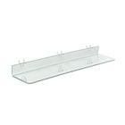 Azar Displays 24" x 4" Acrylic Shelf For Pegboard/Slatwall, Clear, 4 Pack (556010)-2 U hooks attached for easy mounting