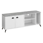 Monarch Specialties 2841 Tv Stand - 60"L/White/Grey Cement-Look Top-Industrial-style 60-inch TV stand with storage accommodates most TVs and is a great choice for a family room, living room, or bedroom
