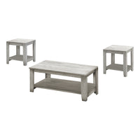 Monarch Specialties 7880P Table Set - 3Pcs Set/Industrial Grey-Ideal match for your sofa with a versatile wood look