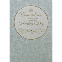 Rosedale 5-1/2" x 8" Congratulations To You Both On Your Wedding Day Greeting Cards And Envelopes, 12 Pack (18030)-Printed on premium uncoated card stock