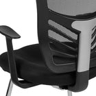 Flash Furniture Chaise de réception auxiliaire en maille noire avec base chromée-Base en porte-à-faux chromée